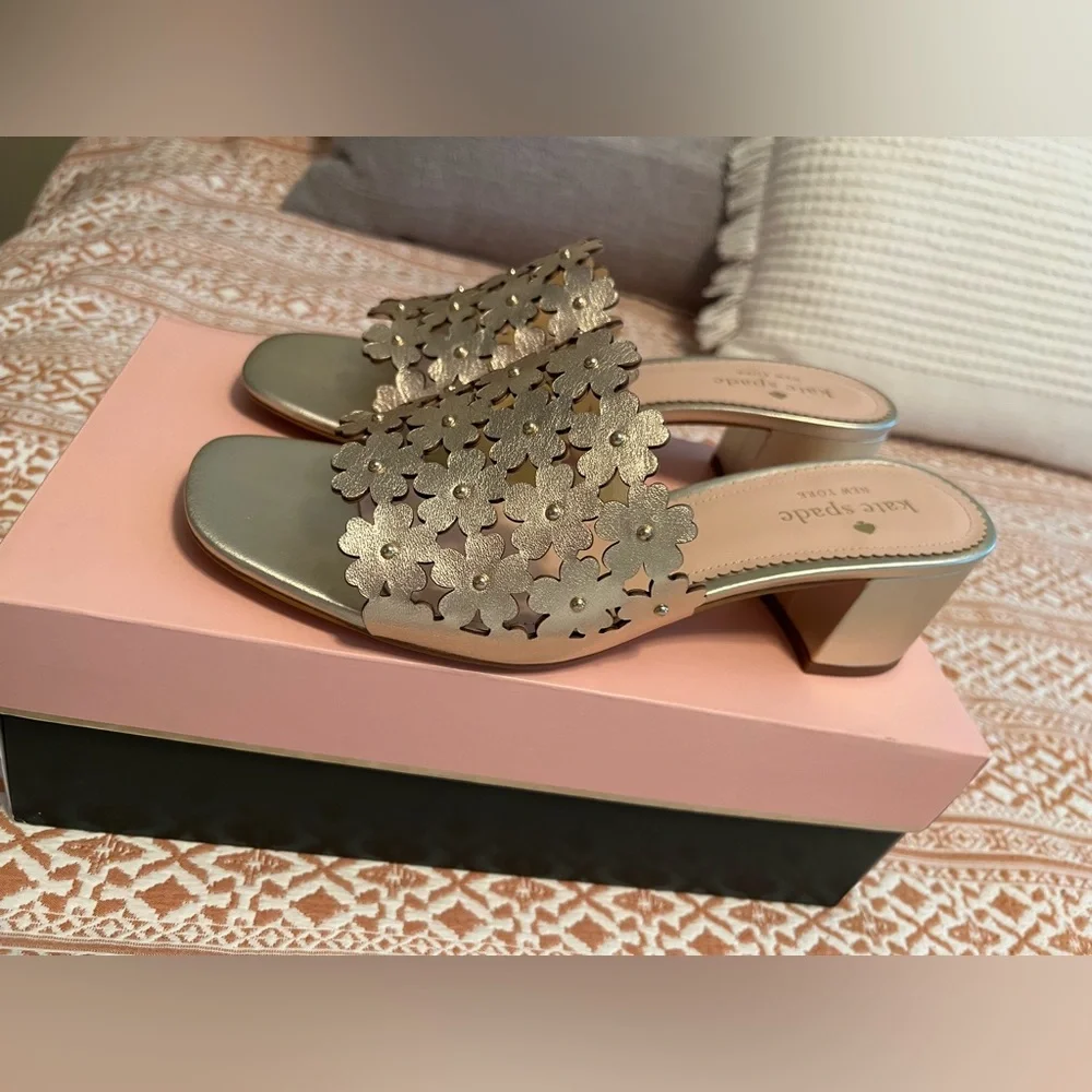 Kate Spade Daisy Mule in Metallic Leather - Picture 4 of 8